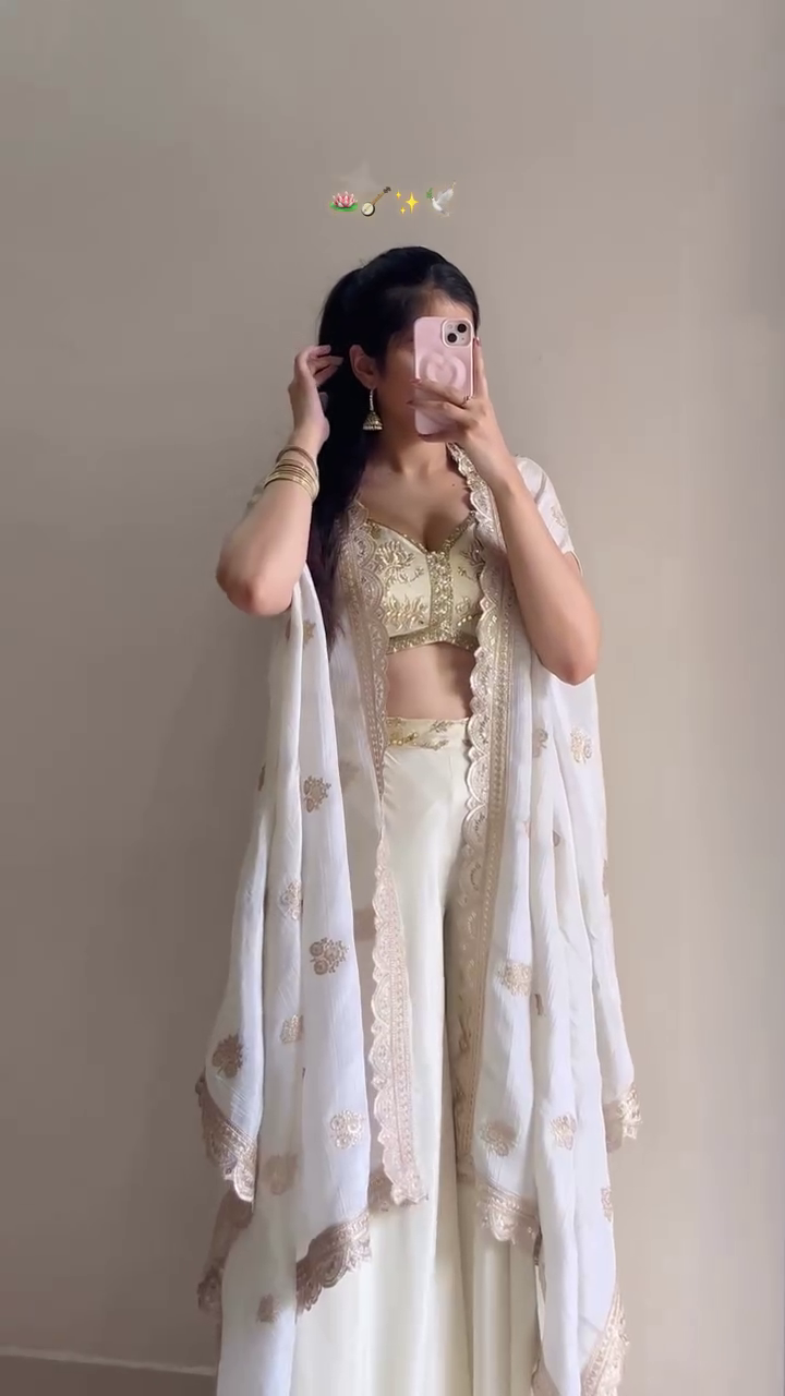 Mint Green Embroidered Festive Co-Ord Set – Elegant Party Wear - Image 5