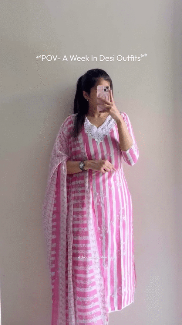 Teal Blue Embroidered Kurta with Printed Dupatta – Elegant Ethnic Charm - Image 4