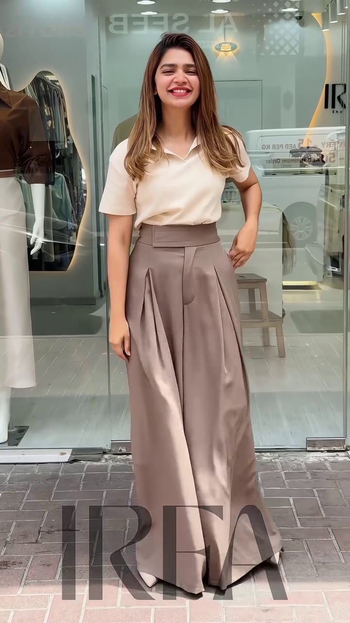 Black Polo Top with High-Waist Wide-Leg Trousers – Effortless Street Chic - Image 6