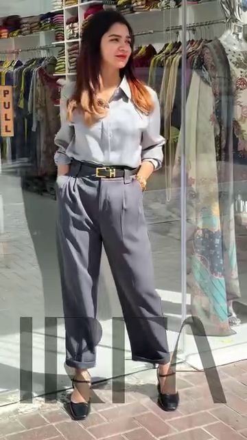 Blush Pink Shirt with White High-Waist Trousers – Classy Chic Vibes - Image 3