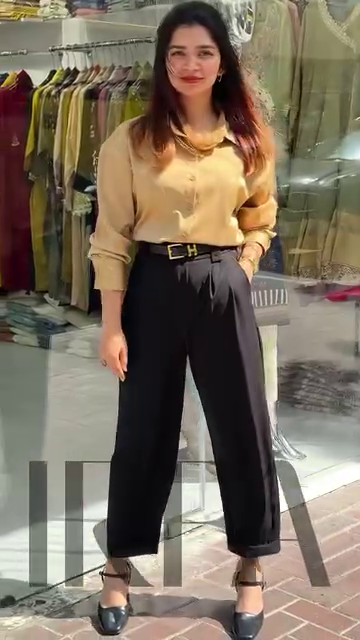 Blush Pink Shirt with White High-Waist Trousers – Classy Chic Vibes - Image 6
