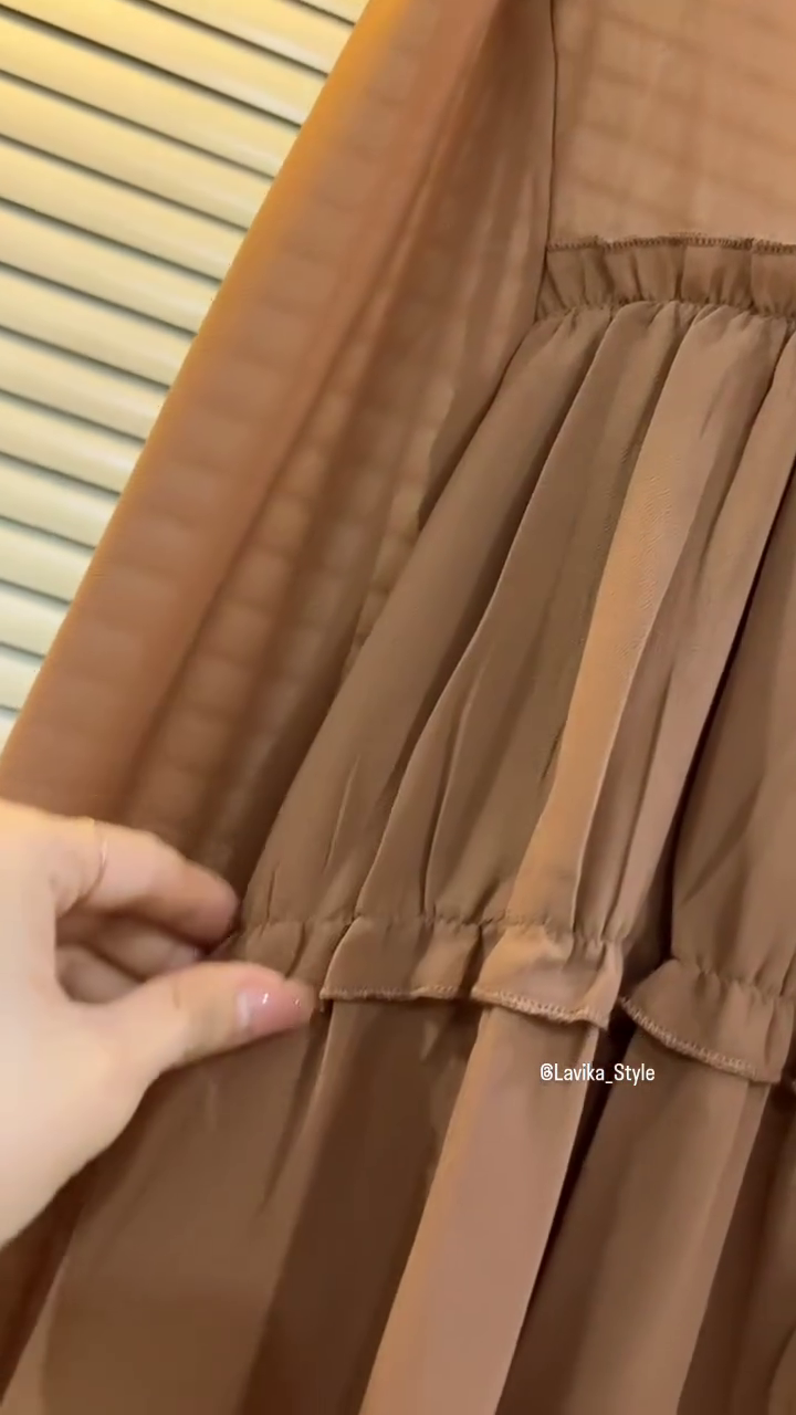 Cocoa Breeze Ruffle Chiffon Blouse - Image 5